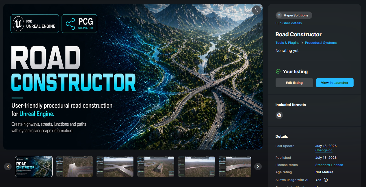 Road Constructor Is Now Available on Fab